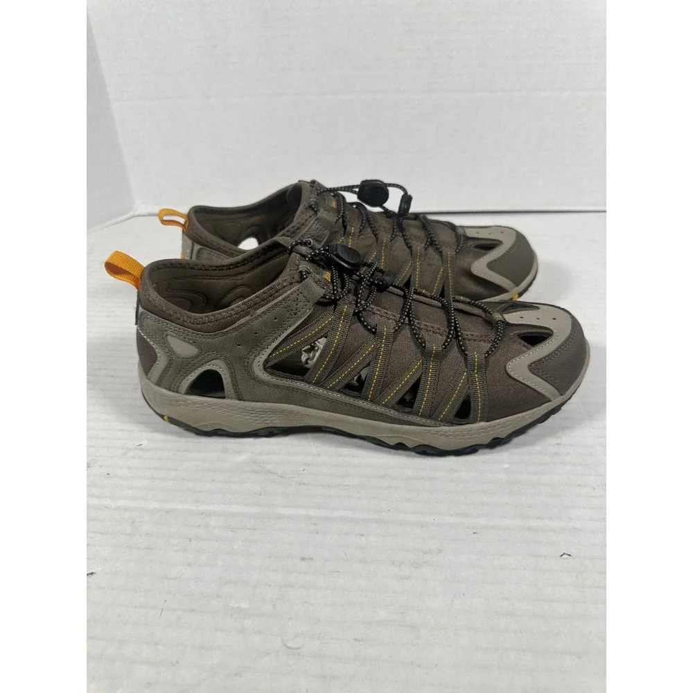 Eddie Bauer Arvada Mens 11M Brown Hiking WaterShoes Bungee Lace Athletic Sandals